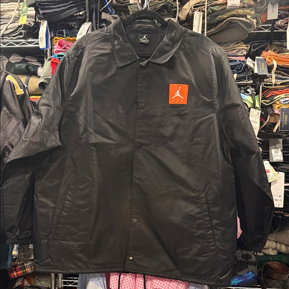 Jordan Black Windbreaker with Orange Logo